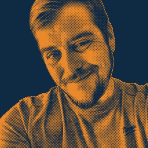 Ryan Crawley, owner of Honest Hands Home Repair, smiling (stylized navy and orange portrait)